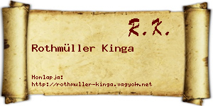 Rothmüller Kinga névjegykártya